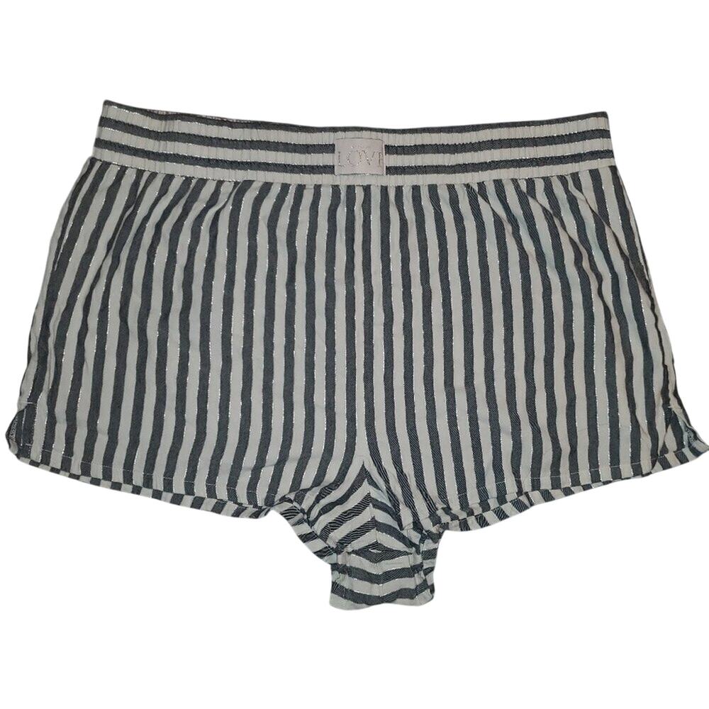 Victoria Secret Striped Pajama Shorts || Love || XL